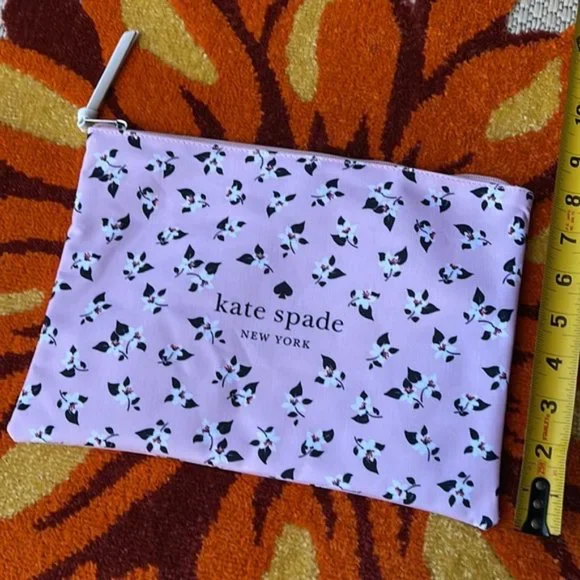 Kate Spade Large Canvas Floral Print Zip Pouch - Picture 8 of 14